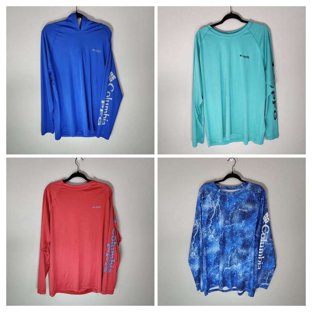 Lot of 4 Columbia PFG Men's Terminal Tackle Long Sleeve Shirts Size XL